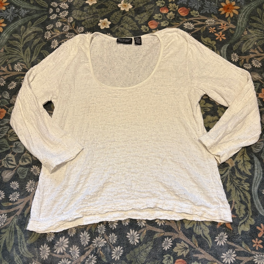 Bay Studio 90’s Y2K Fairy Cottagecore Hobbit Whimsy Eyelet Top Women’s Petite M